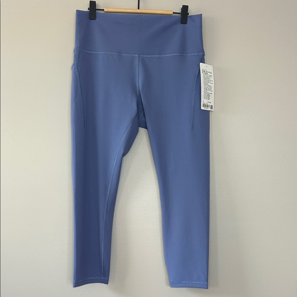 NWT Lululemon Wunder‎ Train HR Crop 23” *Pockets Size 12 Water Drop Blue Purple
